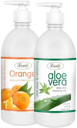 Luster Orange Deep Cleansing & Aloe vera Cleansing Milk For Face, Combo Pack Face Wash