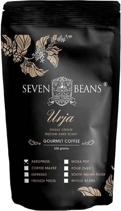 Seven Beans Coffee Company Urja Medium-Dark Roast Single Origin (AeroPress Grind) Gourmet Indian Filter Coffee