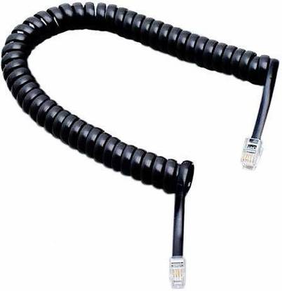 Linketel Telephone Handset Phone Extension Cord Curly Coil Line Cable Wire 2 Meter (Black) Corded Landline Phone