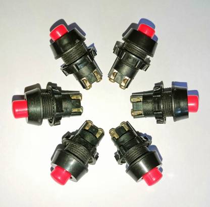 rc electric india Mini On-Off Momentary Red Puch Button Horn Switch (Pack of 6). Electronic Components Electronic Hobby Kit