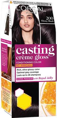 L'Oréal Paris Casting Crme Gloss Hair Colour Mini 200 Ebony Black (Rs 30 Off) , 200 Ebony Black