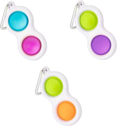 truenook Simple Dimple Fidget Toy Silicone Flipping Board Toy, Stress Relief Sensory Hand Toy, Toddler Early Educational Toy, Handheld Mini Fidget Toy Stress Relief Toy Mini Fidget Toy (3 Pcs Keychain) Key Chain