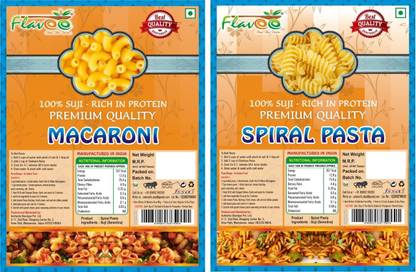 Flavee Suji Macaroni + Spiral Pasta Fusilli, Macaroni Pasta