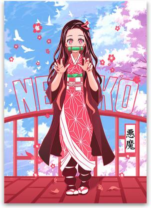 Nezuko Poster 200 GSM A3 Textured Paper Poster without Frame Paper Print