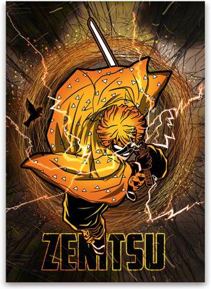 Zenitsu Lightning Poster 200 GSM A3 Textured Paper Poster without Frame Paper Print