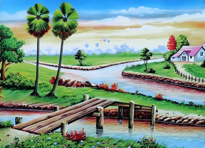 village painting scenery Fine Art Print