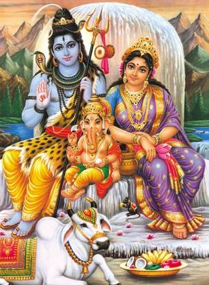 Lord Shiva Poster, Shiv bhagwan poster, Mahadev Poster, Shiv Parvati Poster, Bholenath Poster for home & office-01 Fine Art Print