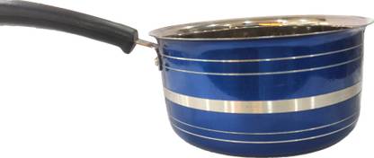 PRABHA Stainless Steel Sauce & Milk Pan, Sauce & Milk Pot, Tea & Coffee Pan with Bakelite Handle 1500ml Dia - 16 cm Sauce Pan 16 cm diameter 1.5 L capacity
