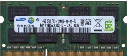 Samsung M471B5273DH0-CK0 DDR3 4 GB Laptop (1600Mhz, 1.5V Laptop RAM DDR3 4 GB (Dual Channel) Laptop (M471B5273DH0-CK0 , PC3-12800S))