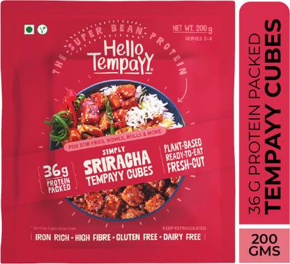 Hello Tempayy Simply Sriracha Soyabean Tempeh Cubes