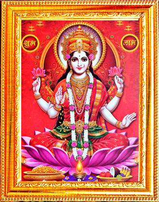 SUNINOW MATA MAHALAXMI JI |LAXMI JI | GODDESS PHOTO FRAME Religious Frame