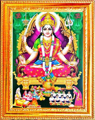 SUNINOW JAI SANTOSHI MAA | SANTOSHI MATA | HINDU FOLKLORE |GODDESS PHOTO Religious Frame