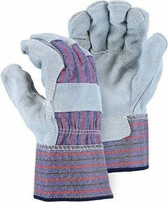 Hand safety Split Cowhide Leather Palm Work Stripes Gloves Leather  Safety Gloves