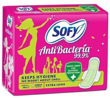 SOFY AntiBacteria X-Large Extra Long Pads Napkins - Pack of 30 Count (XL) Sanitary Pad