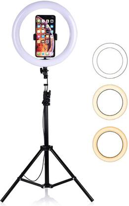 Wrapo Ring Light with 7 feet Tripod Stand with Mobile Phone Clip, 10 inch Dimmable LED Ring Light with Remote Control For YouTube | Photo-shoot | Video shoot | Live Stream | Makeup & Vlogging | Compatible with iPhone Android Phones Ring Flash