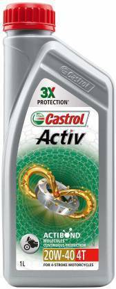 Castrol Active 4T 20W-40 Castrol Active 4T 20W-40 1L Synthetic Blend Engine Oil