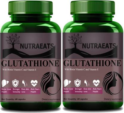 NutraEats L Glutathione Skin Lightening with Vitamin E & C(Pack Of 2)