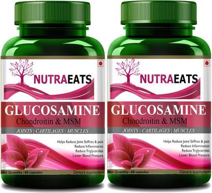 NutraEats Joint Pain Relief Support Supplement Glucosamine HCl, Boswellia(Pack Of 2) Premium