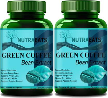 NutraEats Pure Green Coffee Bean Extract 800mg for Weight Loss Capsule(Pack Of 2)