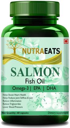 NutraEats Salmon Fish Oil Omega-3 1000mg (360 EPA & 240 DHA) Softgel Premium