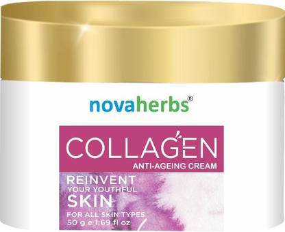 Novaherbs Collagen Cream - Anti ageing Face Moisturizer - Day & Night - Natural Formula - Firming Cream to Smooth Wrinkles & Fine Lines