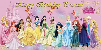 Simply Good Barbie Princess Theme Birthday Party Backdrop Banner (3ft Height x 6ft Width) Banner