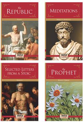 Best of Philosophy Books - Selected Letters from a Stoic, Meditations, The Prophet, The Republic (Set of 4 Books)