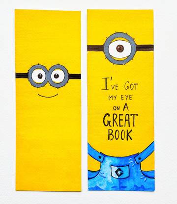 Lazy Crafts Hand Painted Minions Paperback Bookmark