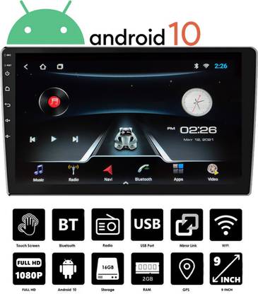 CARZEX 10 Inch Android 2GB Ram 16GB Rom Car Stereo with GPS Double Din Car Radio Bluetooth FM Radio Receiver Support WiFi Connect Phone Mirror Link for Android Dual USB Input & 1080p chip integarted night HD Reverse Backup Camera Car Stereo