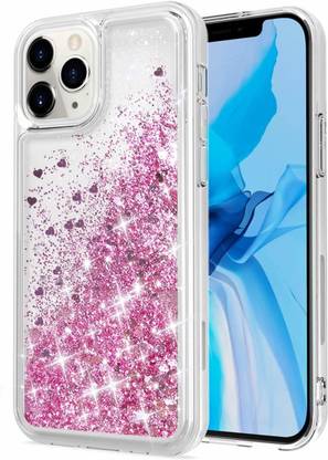 Beunos Back Cover for Apple iPhone 12 / 12 Pro , Slim Bling Floating Liquid Glitter Stars Soft Transparent Back Case