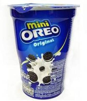 OREO Mini Cream Biscuit - Original Vanilla Flavor, 61.3g Cup (Imported) (Pack of 1) Cookies Biscuit