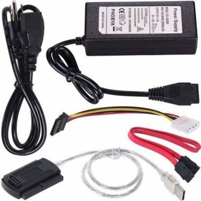 TERABYTE USB 2.0 to SATA + IDE (2.5'' / 3.5'' / 5.5'' ) Cable Adapter with Power Adapter Connect SATA / IDE Laptop HDD & SATA / IDE Desktop HDD Directly Connect to Laptop, Desktop & PC etc USB Adapter