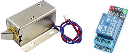 TRUSTECH 12V Solenoid Electronics Lock + Single channel Relay Module 5v Electronic Components Electronic Hobby Kit
