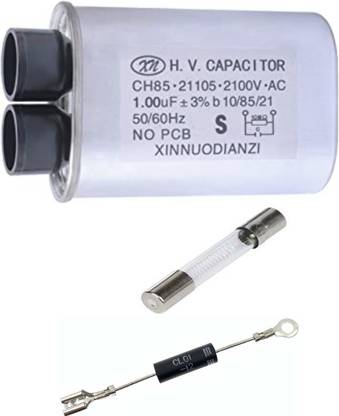 Vcare High Voltage Capacitor 1uF + Diode + Fuse spare kit for microwave oven Electronic Components Electronic Hobby Kit