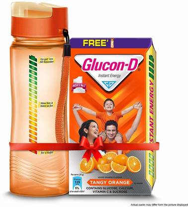 Glucon D Instant Energy Health Drink Tangy Orange - 1kg Refill with free bottle Energy Drink