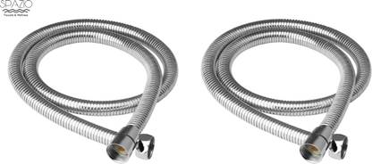 Spazio SmartBuy Stainless Steel Flexible Tube/Shower Hose/Hand Shower Tube/Health Faucet Tube Chrome Finish, 1.5 Meter (Pack Of 2) Hose Pipe