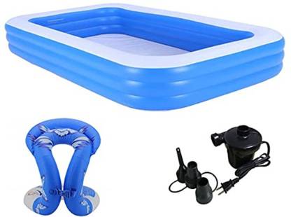Breewell Big Size Family Bath tub 10 Ft 3 Layer withS-Size Jacket & Air Pump Inflatable Swimming Pool