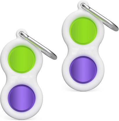 TrustShip Fidget Simple Dimple Stress Reliever Decompression Keychain Pressure Reliever Toy | Pack of 2 Key Chain