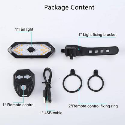 Triangle Ant ™Wireless Remote Control Waterproof Bicycle Taillight-USB Rechargeable LED Rear Break Light