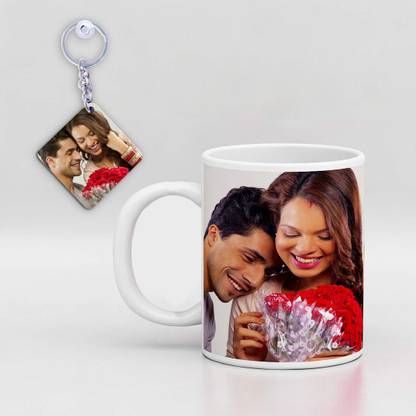 RichChoice Ceramic Personalized and Photo (Create Your own) coffee with Keychain - 1 Keychain, Coffee. Ceramic Coffee Mug