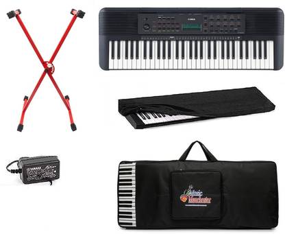 YAMAHA 273 PSR-E273 61-Key Portable Keyboard with Power Adapter, Padded Bag, Dust cover and Red Stand Digital Portable Keyboard