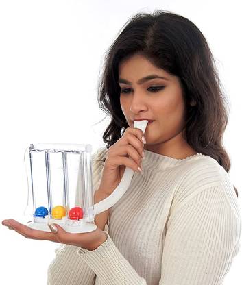 Graboffers Original Spirometer/ Respirometer/ 3-Ball Exerciser/ Lung Exerciser 3-Ball Respiratory Exerciser (Pack of 1) 3 Ball Lung Excericer Respiratory Exerciser