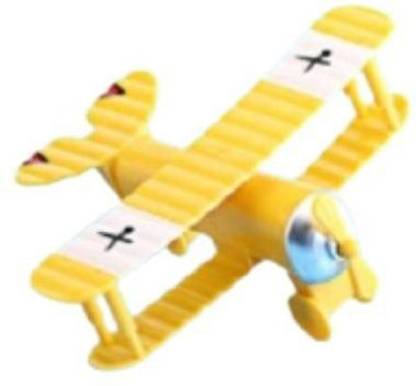 GEEKMONKEY Airplane Decor Hanging Ornament Vintage Mini Plastic Airplane Toys Model Aircraft Biplane Pendant for Room, Photo Props, Christmas Tree, Desktop Decoration (Yellow Retro Airplane Model,1)
