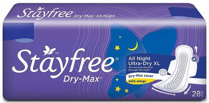 STAYFREE Dry Max All Night Ultra Dry - 28 Pads (Extra Sanitary Pad