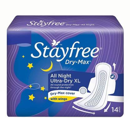 STAYFREE Dry Max All Nights Xl 14 Pad Sanitary Pad