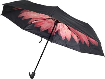 Chhatram Black Umbrella with print inside Umbrella