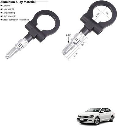 PRTEK Universal Replacement for Japanese Car 1.88 inches Billet Aluminum Front/Rear Trailer Tow Hook Ring Kit Compatible With Virtus Front Mount Towing Hook