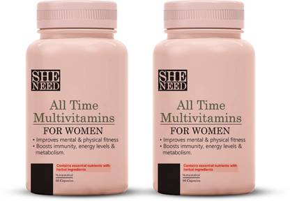 SheNeed All Time Multivitamin For Women- 60 Tablets (Pack Of 2)