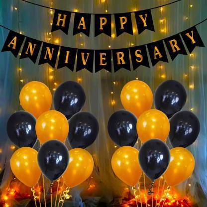 decokart Black golden anniversary combo-pack of 52