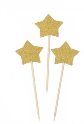 FUNCART Golden Star on Stick Candle Candle